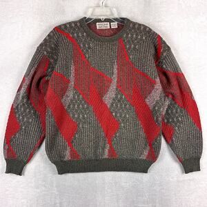 Vintage Michael Jordan Lowell Dreyfus Sweater Men L Gray Red Wool Blend 80s